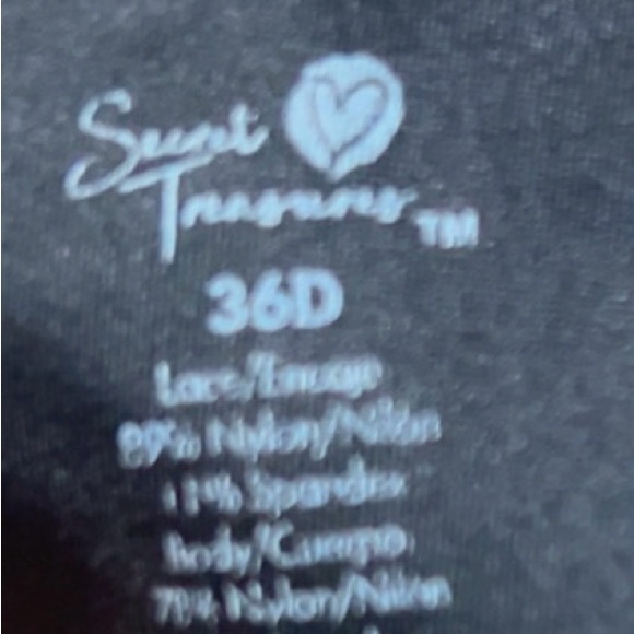 Secret Treasures Black Lace Overlay Bra NWT - Picture 6 of 8